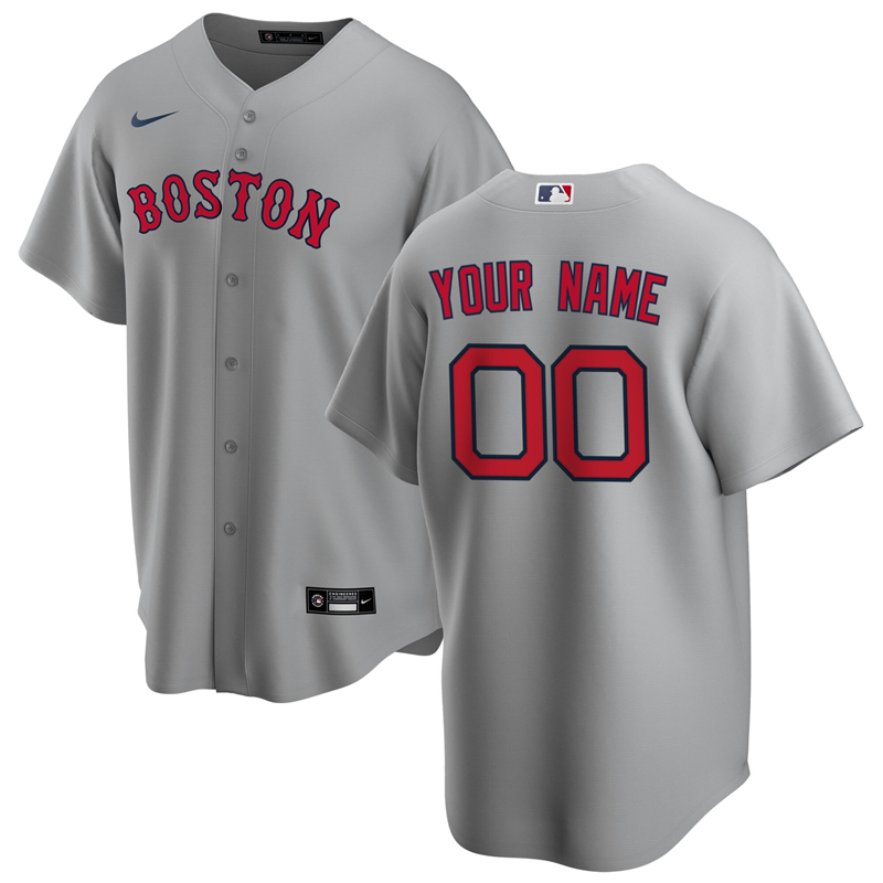 2020 MLB Men Boston Red Sox Nike Gray Road 2020 Replica Custom Jersey 1->boston red sox->MLB Jersey